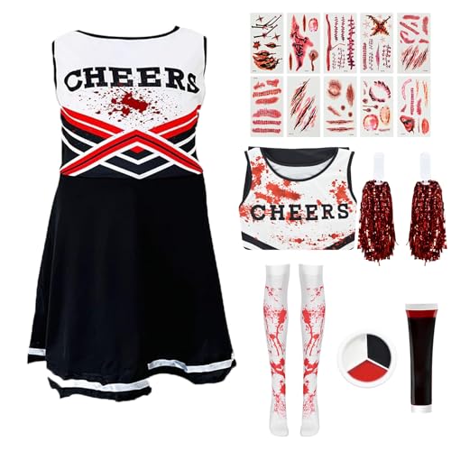 Antsparty Zombie Cheerleader Kostüm Mädchen Damen, Halloween Kostüm Cheerleader Antsparty Zombie Cheerleader Kostüm Mädchen Damen, Halloween Kostüm Cheerleader von Antsparty