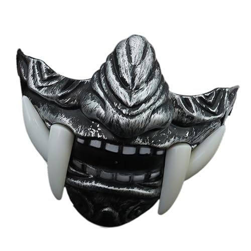 Anulely Gesicht mit Zähnen, Cosplay, Horror-Kostüm, halbes Gesicht, Tier-Schädel-Design, robust und bequem, Motto-Party-Gesicht für Erwachsene Anulely Gesicht mit Zähnen, Cosplay, Horror-Kostüm, halbes Gesicht, Tier-Schädel-Design, robust und bequem, Motto-Party-Gesicht für Erwachsene von Anulely
