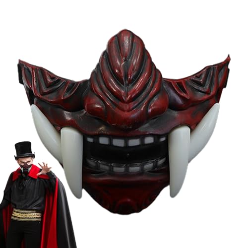 Anulely Halloween Fangs Face | Cosplay Horror Half Face Fangs Costume | Animal Skull Design, Sturdy & Comfortable Theme Party Face for Adults Anulely Halloween Fangs Face | Cosplay Horror Half Face Fangs Costume | Animal Skull Design, Sturdy & Comfortable Theme Party Face for Adults von Anulely