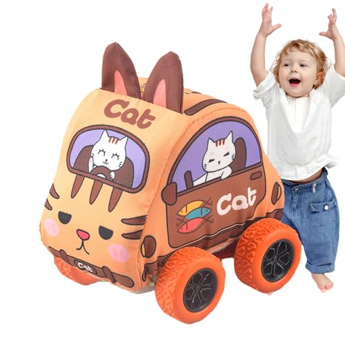 Anulely Mini-Autos mit Rückziehfahrzeug, Auto-Set mit Rückziehfahrzeug, Cartoon-Mini-Spielzeug-Fahrzeug-Set, Reibungskraft-Soft-Fahrzeuge zum Zurückziehen von Autos für Kleinkinder im Alter von 1–3 von Anulely
