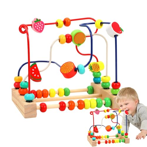 Anulely Perlen-Labyrinth-Spielzeug, Perlen-Labyrinth-Spielzeug für Kleinkinder – pädagogisches Kreisperlen-Set aus Holz | Lernspielzeug aus Holz, wiederverwendbar für Jungen und Anulely Perlen-Labyrinth-Spielzeug, Perlen-Labyrinth-Spielzeug für Kleinkinder – pädagogisches Kreisperlen-Set aus Holz | Lernspielzeug aus Holz, wiederverwendbar für Jungen und von Anulely