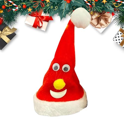 Elektronischer Weihnachtshut, markantes Plüschspielzeug von 15,2 cm (6 Zoll) | Lustiges Weihnachtsbaumspielzeug, kreatives Weihnachts-Plüschtier für Erwachsene, Neujahr von Anulely