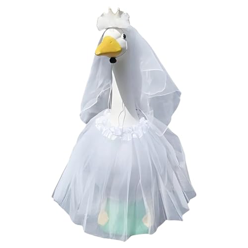Gänse Hochzeitskleidung – Tierkleid-Schleier, Brautgänse, weißes Zubehör, Kostüm, Outfit für Hof, Veranda, Outdoor, Urlaubsdekorationen von Anulely