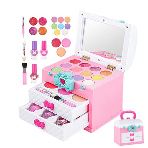 Make-up-Set für Mädchen, simuliertes Make-up-Set mit Kosmetiktasche | Make-up-Set, Geburtstagsspielzeug für 3 bis 10 Jahre, Mädchen Make-up-Set für Mädchen, simuliertes Make-up-Set mit Kosmetiktasche | Make-up-Set, Geburtstagsspielzeug für 3 bis 10 Jahre, Mädchen von Anulely