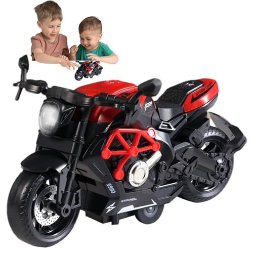 Motorradspielzeug zum Ziehen, Motorrad zum Ziehen | Realistisches Spielzeug zum Ziehen, Spielzeug zum Ziehen, bunte Blinklichter, cooler Motorsound, Tischdekoration für pädagogische von Anulely