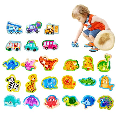 Puzzle aus Holz – verschiedene Holzpuzzles in Cartoon-Form | Lernspielzeug für Interaktion, Geschenk, Spielplatz, Früherziehung, Belohnungen im Klassenzimmer von Anulely