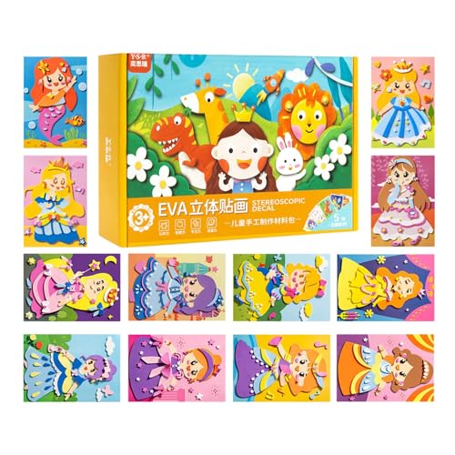 Puzzlespiele Zeichenaufkleber, 12 Stück, für dreidimensionales Puzzlespiel, handgefertigt, Lernspielzeug mit von Anulely