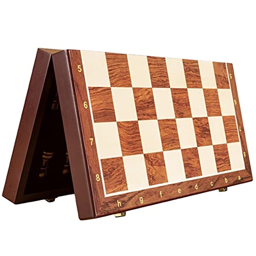 Schachspiel für Erwachsene | faltbare Schachspielsets aus Holz mit Aufbewahrung von Spielteilen | Klassisches Brettstrategiespiel für und Erwachsene von Anulely
