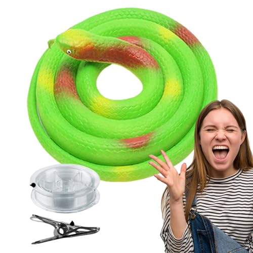 Schlange auf einer Schnur, Schlangenfarce mit Schnurclip | falsche Golfschlange, realistisches Schlangenspielzeug mit Schnur und Clip, Schlangensimulationszubehör, gefälschtes von Anulely