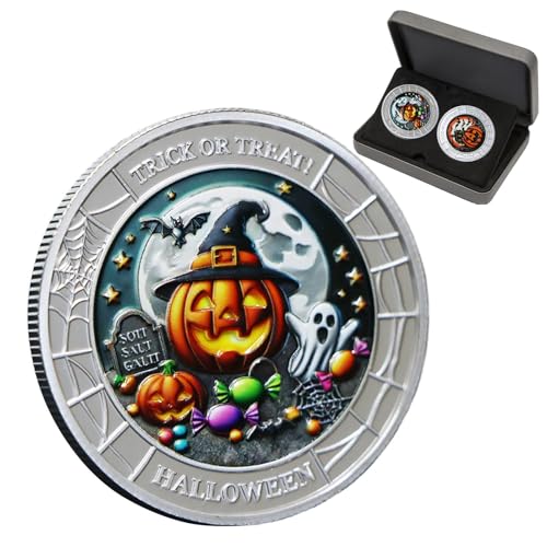 Seltene Halloween-Horror-Münze, Andenken für festliche Dekoration, Männer, Frauen, Erwachsene, Kinder, Partygeschenk, Heimdisplay von Anulely