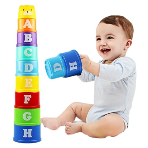 Spielzeug für Tassen, stapelbar, buntes Sortierspiel für Spielzeug, Stapelspielzeug, Lernspielzeug, Geburtstagsgeschenke für Sandbad für Mädchen und von Anulely