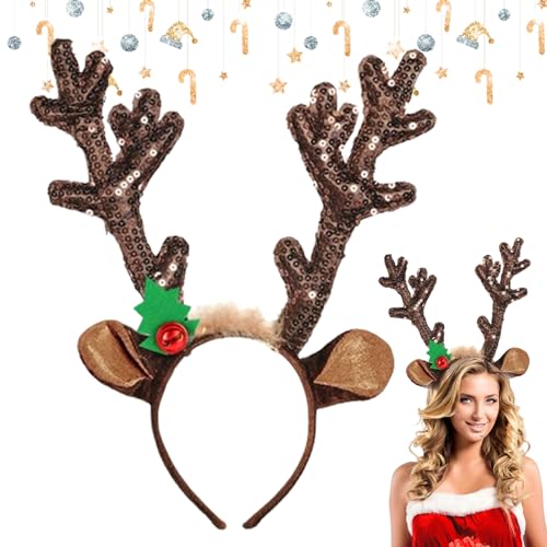 Weihnachten Holz Stirnbänder Cartoon Stirnband mit Glocke Haarklammern Weihnachten Haarschmuck Kopfbedeckung Urlaub Party Kostüm für Erwachsene von Anulely