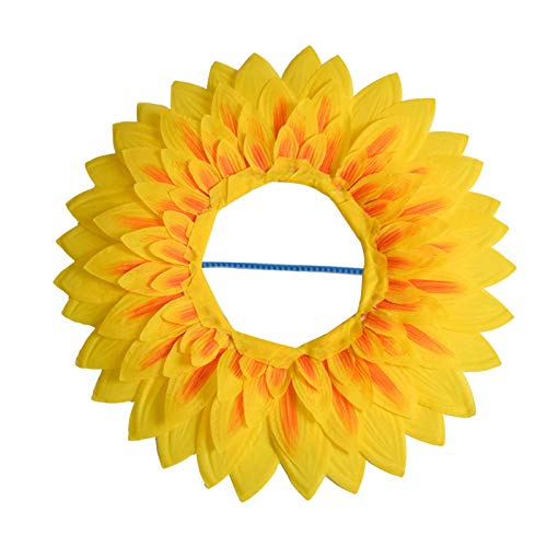 Anwangda Sonnenblumen-Kopfbedeckung, Sonnenblumen-Spiele, Kopfbedeckung, Performance-Requisiten, lustige Gesichtsblumenöffnung für Kindergarten, Tanzrequisiten, Blume (Größe: 58 cm) von Anwangda