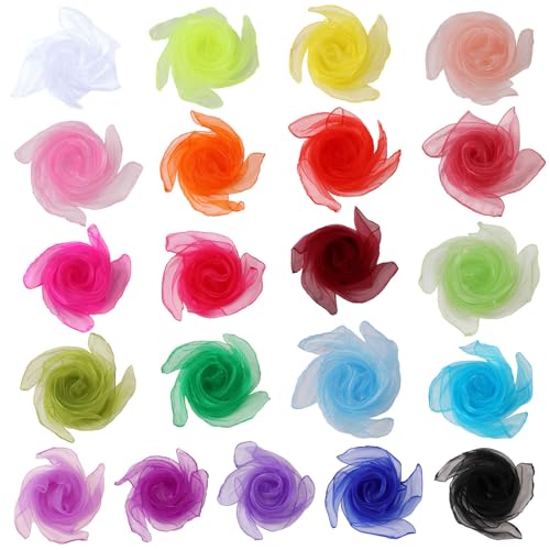 Anyasen 15 Stück Jongliertücher,Chiffontücher Set,Square Bunte Tanz Chiffontücher,Gymnastiktücher,für Tanzen, Jonglieren und Sensorisches Anyasen 15 Stück Jongliertücher,Chiffontücher Set,Square Bunte Tanz Chiffontücher,Gymnastiktücher,für Tanzen, Jonglieren und Sensorisches von Anyasen