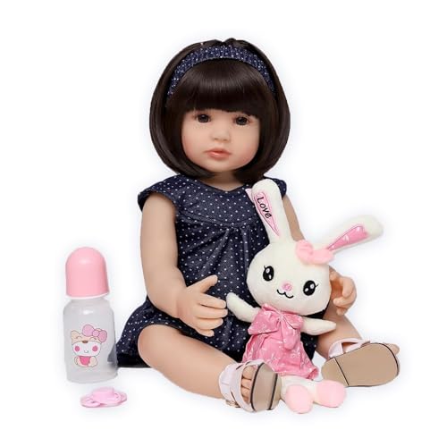 Anyee 55 cm Reborn Baby Mädchen Vollsilikon LebensechtSieht Aus Wie Geschlossen Reborn Puppe Kleinkind Spielzeug Geschenk von Anyee