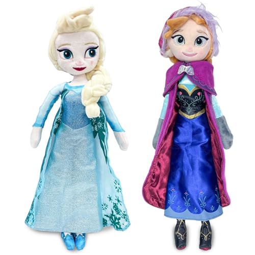 2 Stück Plüschtiere Prinzessin Mädchen Spielzeug Puppe Geburtstagsgeschenke Mädchen Plüschpuppe (50 cm, Anna und ELSA) von Anyhot