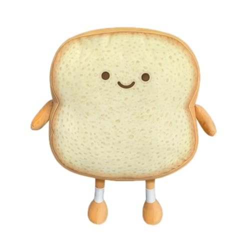 Anyhot Toast Geschnittenes Baumwolle, 18CM Brotform Lustige Niedliche Glückliche Toastbrotkissen Gefüllte Puppe Weiches Kuscheltier Stofftier für Kinder Erwachsene von Anyhot