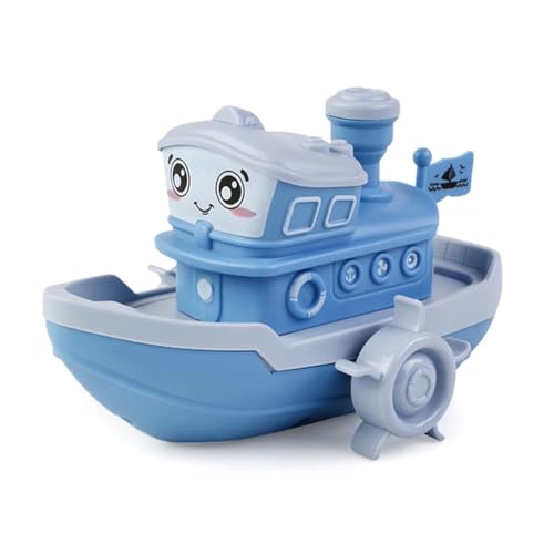 Badespielzeug für Kinder Boot Spielzeug mit Motor Hebel Schiff Badewanne Schwimmendes Spielzeug Wasserspielzeug für Badewanne Pool Bad Blau von Anyhot