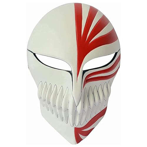 Ichigo Kurosaki Maske, Scary Grim Reaper Halloween Mask, Resin Face Cover with Adjustable Strap, Accessories Party Performance Cosplay, Halloween Motto Party, Spukhaus von Anyhot