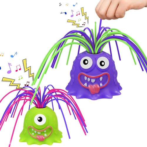 2 Stücke Squeeze Spielzeug Kleines Monster,Antistress Spielzeug Monster,Anti Stress Spielzeug Erwachsene,Sensorisches Spielzeug Kinder,Schreien Monsterspielzeug,Dekompressions-Haarziehspielzeug von Anyingkai