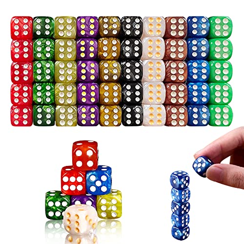 Anyingkai Würfel Set Bunt,Sechsseitiger Würfel,100 PCS Würfel Set Acryl Bunt,D6 Würfel Bunt,6 Seitige Würfel Set,Bunte Spielwürfel,Spielwürfel Set,D6 Würfel Set von Anyingkai