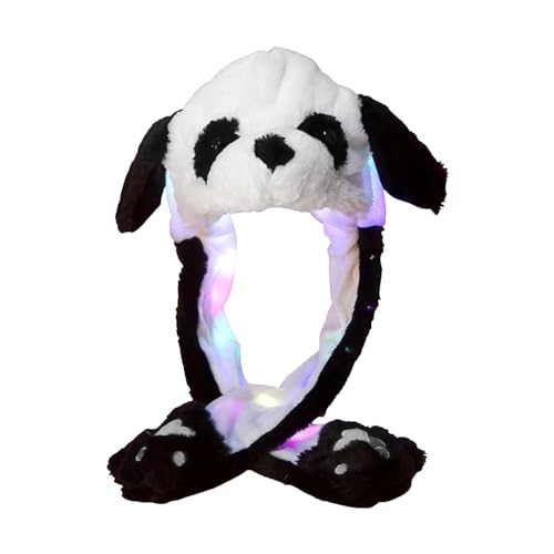 Anyingkai Wackelohr mütze mit led,Mütze mit beweglichen ohren,Mütze mit wackelohren,LED Leuchtende Ohren,Wackelohren LED Mützen,Weihnachtsfeier Fasching und Cosplay(Panda) von Anyingkai