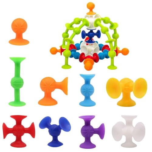Anyinkai 48PCS Saugnapf Spielzeug Kinder,Saugnapf Figuren,Saugspielzeug Kinder,Saugnapf Silikon Spiel,Pop Sucker,Twibble,Saugnapf Spiel,Sucker Toy,Sucker Toys Darts,Silikon Bausteine von Anyingkai