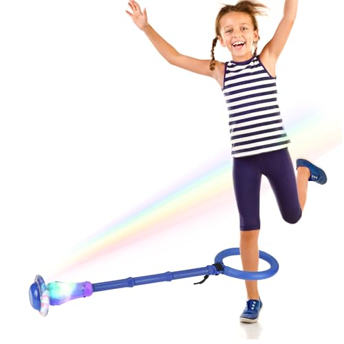 Kinder Blinkender Springring,Swing Wheel mit Lichtrad,Blinkender Sprungball,Faltbarer Ankle Skip Ball,Jumping Ball and Skipping Rope,Sport Sprungball,Springspiele für Kinder (Blau) von Anyingkai