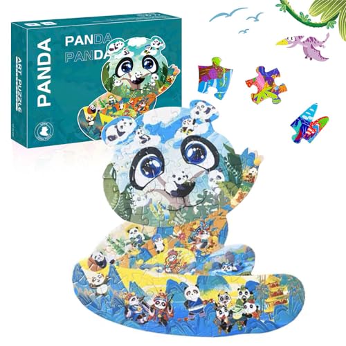 Panda Puzzle Kinder,Besondere Puzzle für Kinder,Jigsaw Puzzle 90 Teile,Witzig Kinderpuzzle Geschenk,Tier Puzzle ab 3 4 5 6 7 8 9 Jahren für Jungen Mädchen von Anyingkai