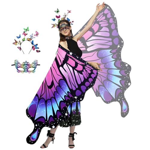 Schmetterling Kostüm Damen,Schmetterlingsflügel Erwachsene,3-teiliges Set Schmetterling Umhang,Schmetterling Damen Umhang,Schmetterlingskostüm Flügel Cosplay Fasching Skostüme für Karneval Schmetterling Kostüm Damen,Schmetterlingsflügel Erwachsene,3-teiliges Set Schmetterling Umhang,Schmetterling Damen Umhang,Schmetterlingskostüm Flügel Cosplay Fasching Skostüme für Karneval von Anyingkai