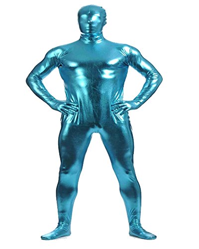 Shiny Ganzkörperanzug Ganzkörperanzug Anzug Suit Kostüm Blau L von Anyu
