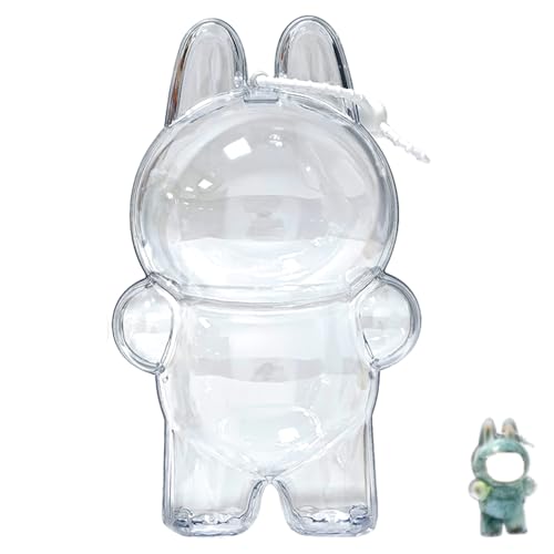 Anzir Schutzhülle für LAfufu Die Monster haben einen Sitz, Displaybox Hardcase Zubehör Cover mit Silikonband Weiß - sitzend, klar (keine Puppe, 17 cm) von Anzir