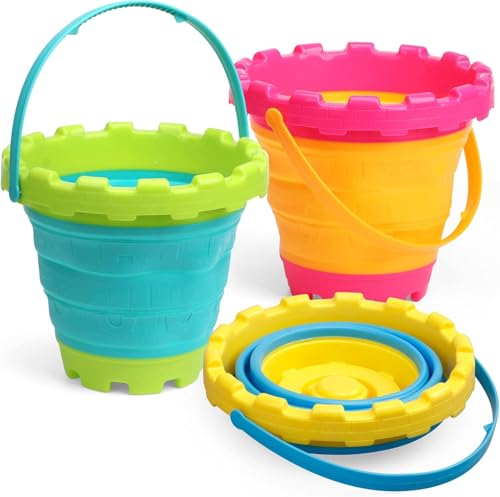 3L Sandburg Strandeimer Spielzeug 2 PCS,Bunte Sand Strand Eimer für Kinder, Kleinkinder, draußen, Sandkasten, Sandburg förmiger Eimer mit Netztasche,Schnee, Hinterhof Kein 2 Pack 3L Sandburg Strandeimer Spielzeug 2 PCS,Bunte Sand Strand Eimer für Kinder, Kleinkinder, draußen, Sandkasten, Sandburg förmiger Eimer mit Netztasche,Schnee, Hinterhof Kein 2 Pack von Anzmtosn
