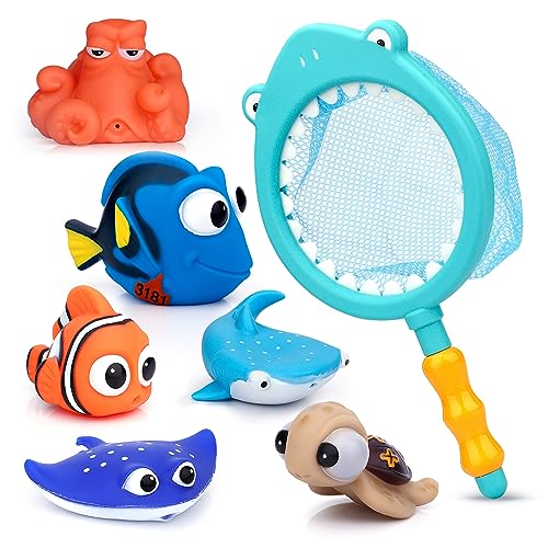 Anzmtosn Schwimmen Babys Badezeit Fisch Spielzeug Glücklich Unterwasser Geschichte Wasser Spritzen Spray Badewanne Baby Spielen Kinder Wasser Spielzeug (5 STÜCKE) von Anzmtosn