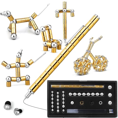 Fidget Pen Magnetischer Kugelschreiber, Lustig Multifunktions Magnetstift, Fidget Toys Magnet Stifte Coole Gadgets, Stressabbau Druckkugelschreiber Geschenk für Junge Männer Frauen von Anzmtosn