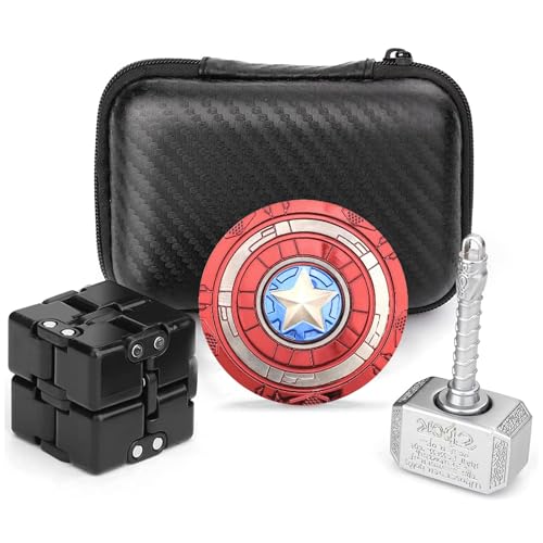 Fidget-Spielzeug-Set mit Unendlichkeitssymbol, Fidget Cube Block Flippy Kette, Fidget Hammer, Schild, Fidgit Spinner, Anti-Stress-Anspannung, Geschenk für Teenager, Kinder, ADHS, Autismus von Anzmtosn