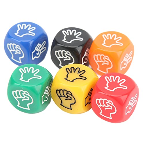Aoaoy 12 Fingerwürfel zum erraten der Spielwürfel, 6 Farben, 6 Farben, 20 mm, aus Papier, Rock-Spielschere, für Erwachsene, für Kinder und Familienfeiern von Aoaoy