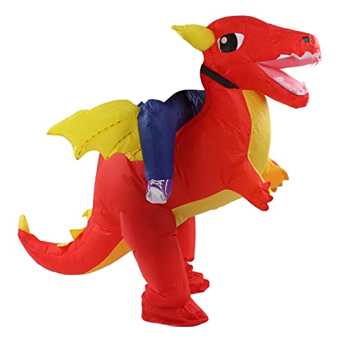 Aoaoy Aufblasbares Kostüm Dinosaurier Fahren Lustiges Kostüm Reiten Blow Up für Innen Im Freien (Middle Child 120-140 cm) von Aoaoy
