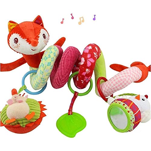 Aoaoy Baby-Autositz-Spielzeug Spiral-Plüsch Hängender Kinderwagen Klingel-Spielzeug, Sensorische Rasseln für Neugeborene Kleinkinder Aktivitätsspirale Hängendes Kinderbett von Aoaoy