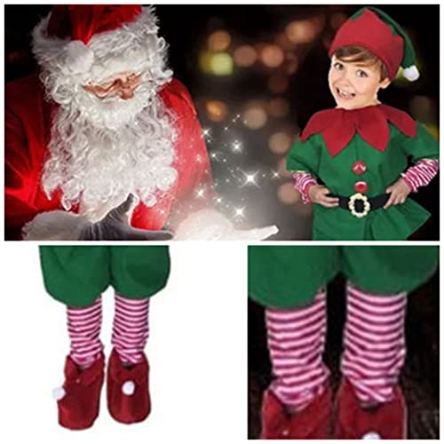 Aoaoy Elf Buddy Kostüm Weihnachts Elfenanzug, Merry Elf Kostüm mit Gürtel und Hut für Jungenmädchen, Rollenspiel Cosplay Performance von Aoaoy