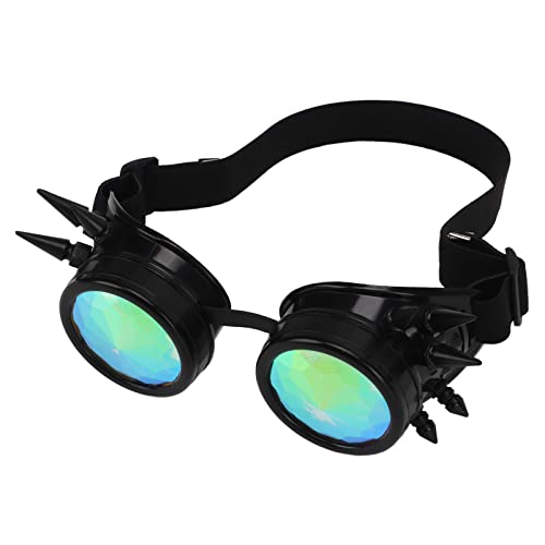 Aoaoy Retro Steampunk-Brille, Kaleidoskop-Sonnenbrille mit verstellbarem Gummiband, für Party, Halloween, Retro (schwarz) von Aoaoy
