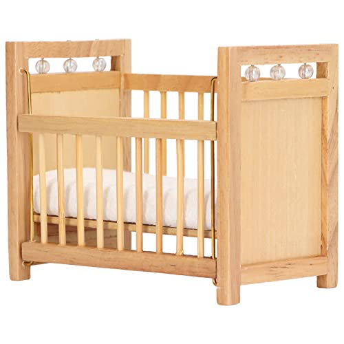 Aoaoy Tragbare Children Puppenhaus Miniatur Crib für Jungen und Mädchen 1:12 Leiter, Puppenbett aus Holz mit Schlafzimmerzubehör, Bass-kleines Bassette-Puppe Bett für Aoaoy Tragbare Children Puppenhaus Miniatur Crib für Jungen und Mädchen 1:12 Leiter, Puppenbett aus Holz mit Schlafzimmerzubehör, Bass-kleines Bassette-Puppe Bett für von Aoaoy