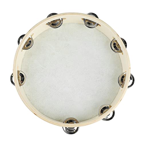 Tambourin, Hand Tamburinklatschen, Erwachsene Handklatmusik Frühschulbildung Holzfarbe Weiße Kante 10 Zoll Tambourin, Hand Tamburinklatschen, Erwachsene Handklatmusik Frühschulbildung Holzfarbe Weiße Kante 10 Zoll von Aoaoy