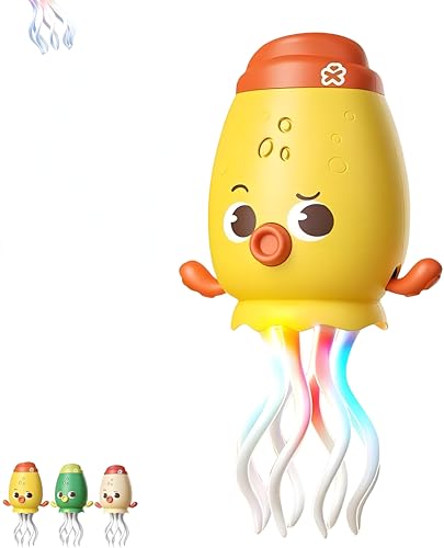 Aodejoy Electric Dancing Octopus Toy, Elektrisches Tanzendes Oktopus Spielzeug, LED-Lichtern Und Musik, Automatisch schwingender Krabbelnder, mit Hindernisvermeidungsfunktion (gelb) von Aodejoy