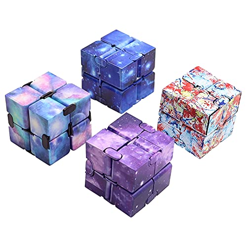 Aohcae Infinity Cube Fidget Toy 4PCS, Magic Infinity Cube Desk Toy Mini Sensory Toys Stress Relief Tool Anti-Stress Fidget Toys Suitable for Adults and Kids von Aohcae
