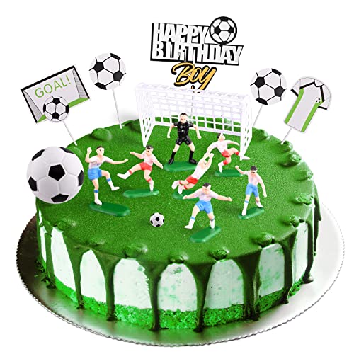 Aohcae Tortendeko Fussball, Fussball Deko für Torten Tortenaufleger Fussball Fußball Tortendeko Fussball Deko Torte Fussball Figuren für Junge Geburtstag Party von Aohcae