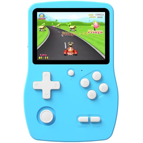 Aojiao 32 Bit Handheld Spielkonsolen für Kinder mit 218 Videospiele, Tragbarer Gaming-Player mit 3.0" IPS-Bildschirm wiederaufladbarem Akku, Reise Spiele Geschenke Spielzeug für Jungen Mädchen (Blau) von Aojiao