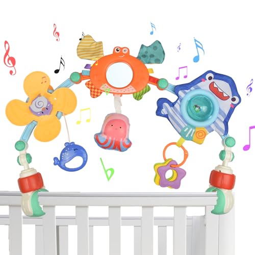 AolKee Kinderwagen Spielzeug, kinderwagenkette, Spielbogen Baby, Baby Spielzeug 0-6 Monate, Hängende Kinderwagen Spielzeug für Babybett Spielzeug und Babyschale Spielzeug, Baby Geschenk Junge Mädchen von AolKee
