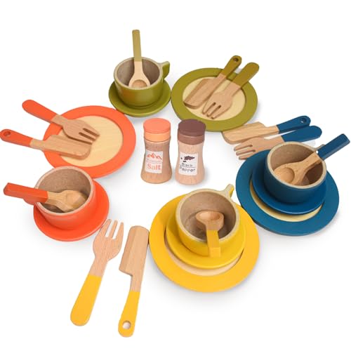 AolKee Spielküche Zubehör, 26 Stück, Küchenzubehör Kinder Holz, Spielzeug-Küchenzubehör, Rollenspiel-Spielzeug für Kinder ab 3 Jahren AolKee Spielküche Zubehör, 26 Stück, Küchenzubehör Kinder Holz, Spielzeug-Küchenzubehör, Rollenspiel-Spielzeug für Kinder ab 3 Jahren von AolKee