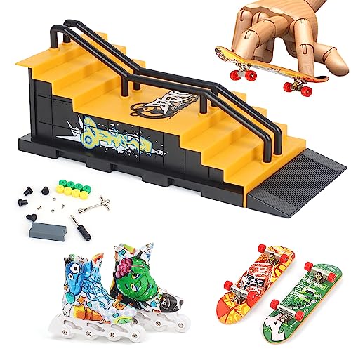 Aolieh Finger Skateboard und Rampe Zubehör Set-Fingerboard Skate Park Spielzeug Set-DIY Finger Skate Boarding Ultimate Sport Training Requisiten Spielzeug für Kinder von Aolieh